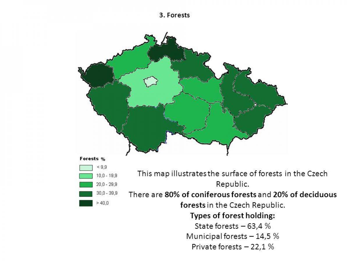 Czechia forests map