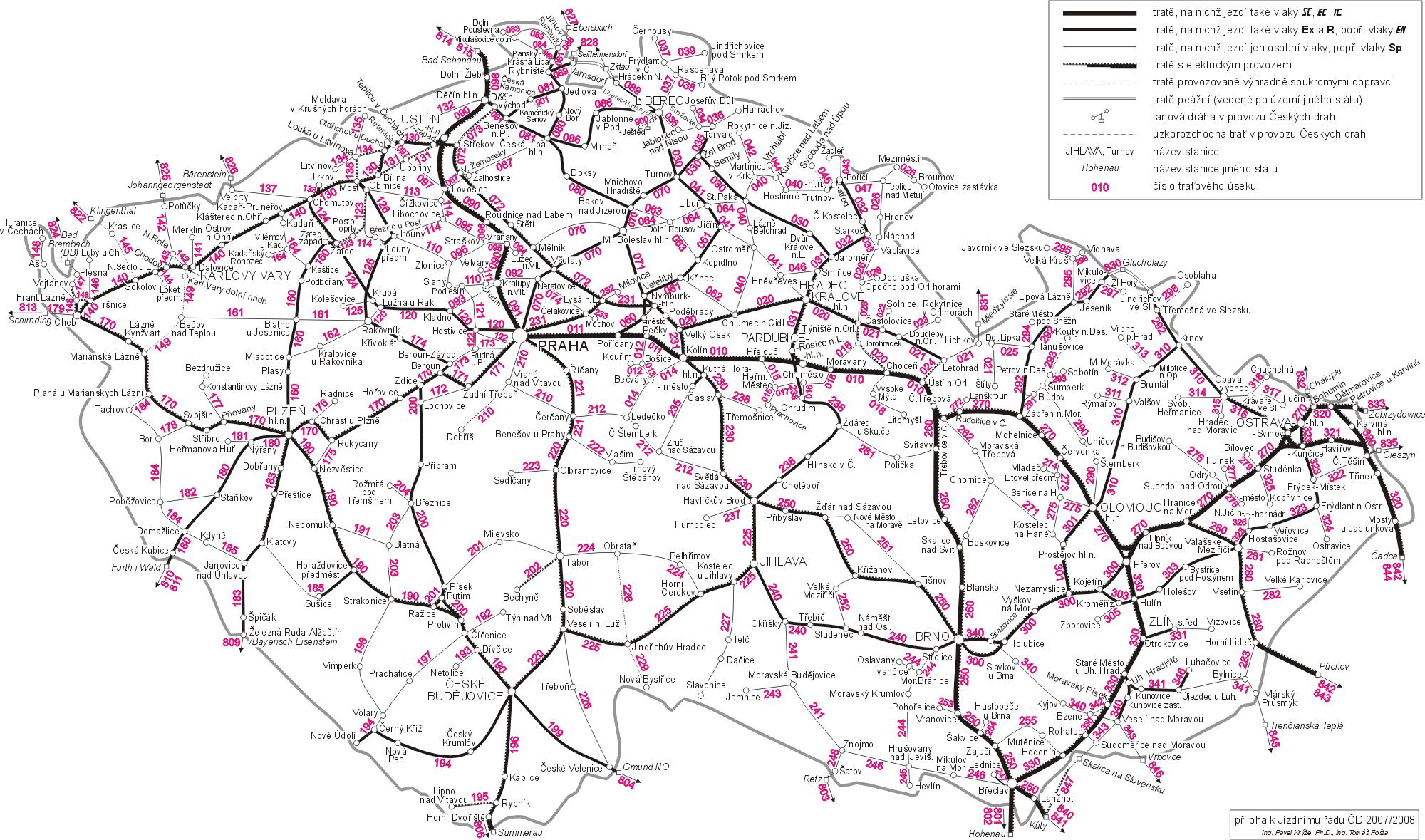 Czech republic train map - Czechia train map (Eastern Europe - Europe)