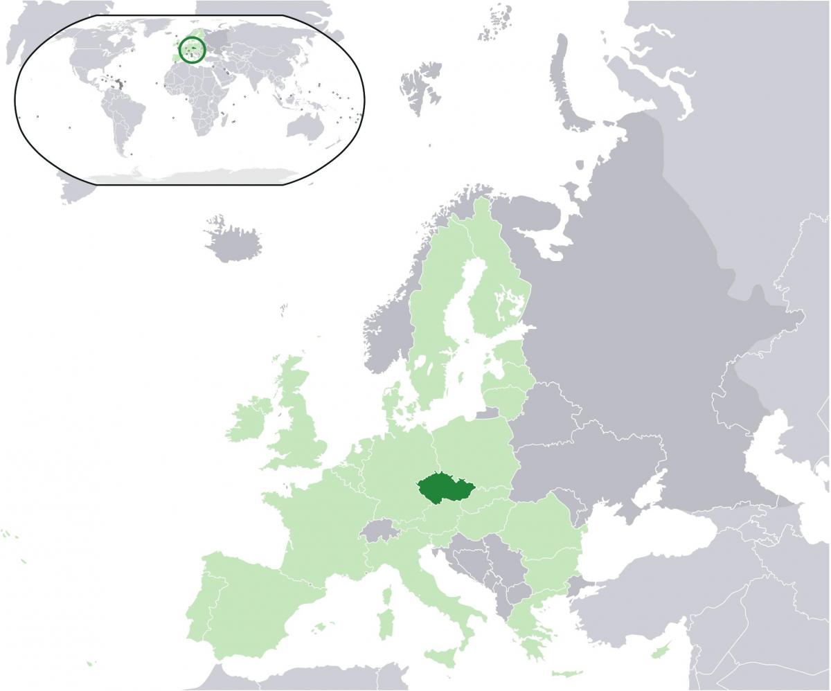 map of Europe showing Czech republic