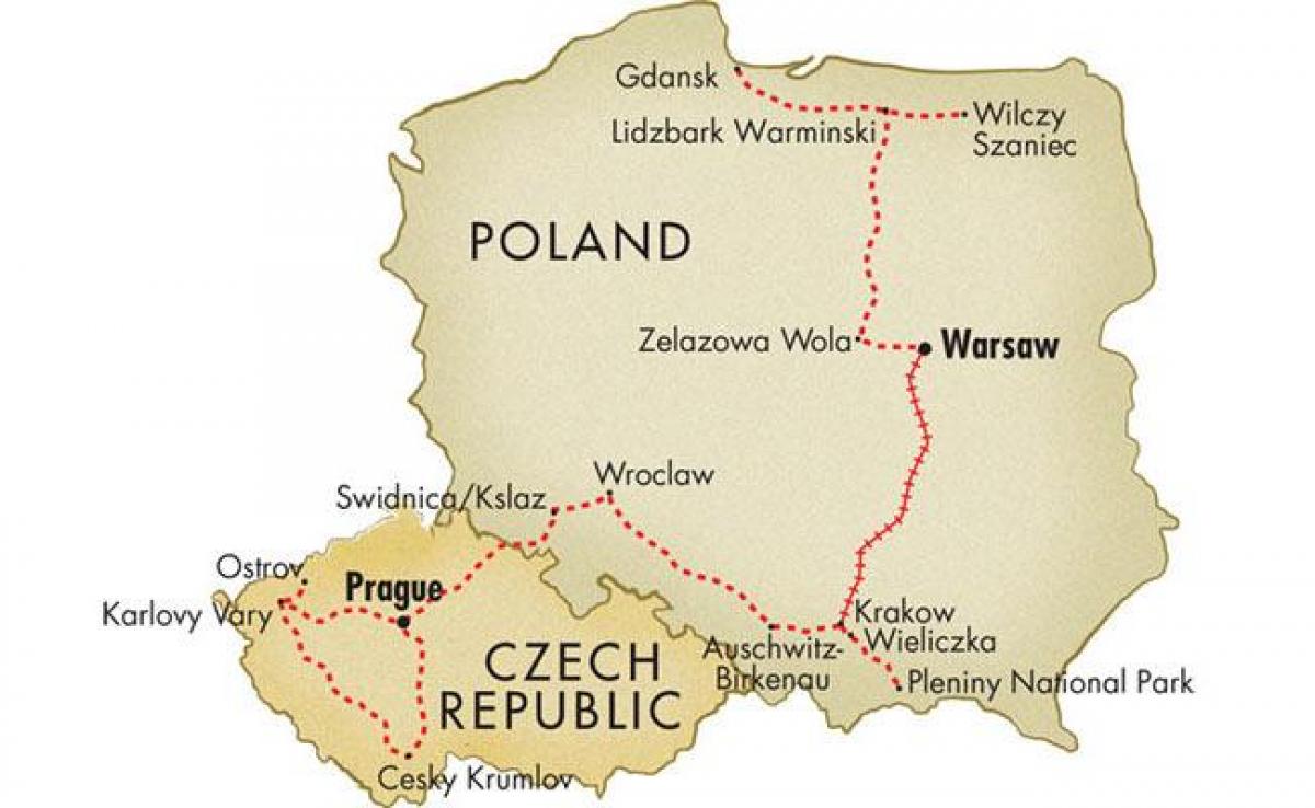 Czech republic and poland map - Map of Czech republic and poland