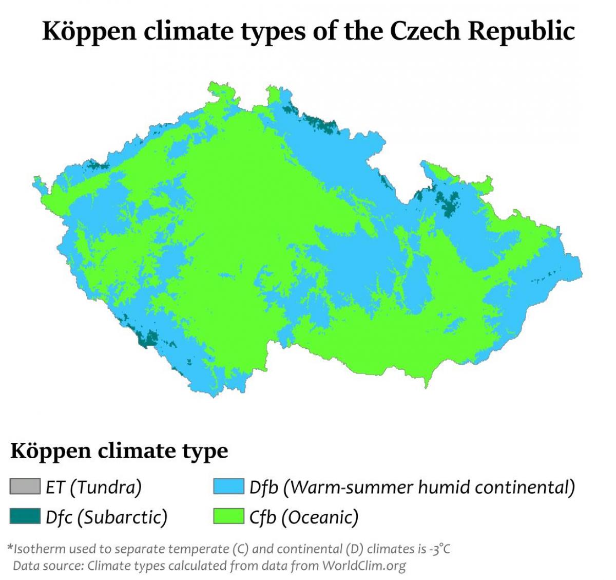 Czechia climate map