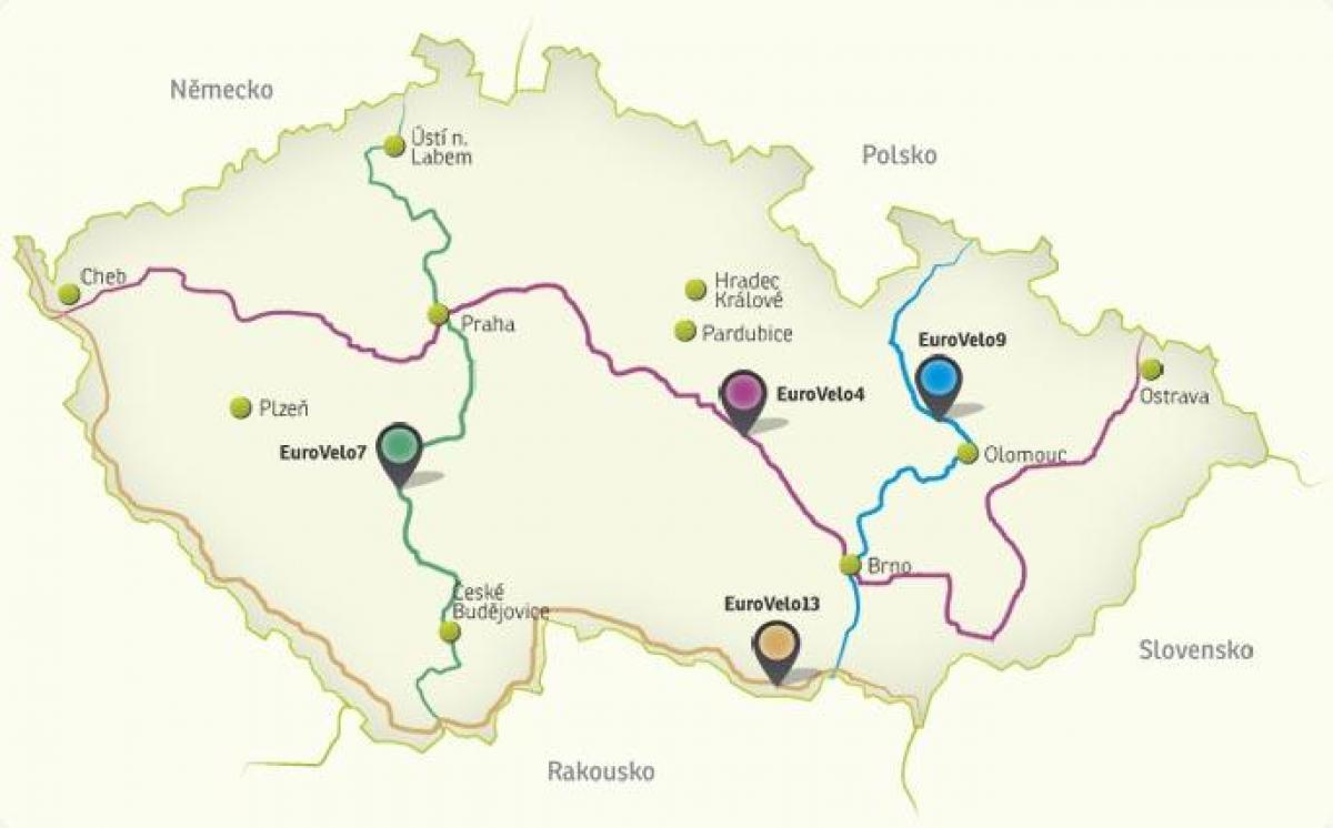 Czechia cycling map