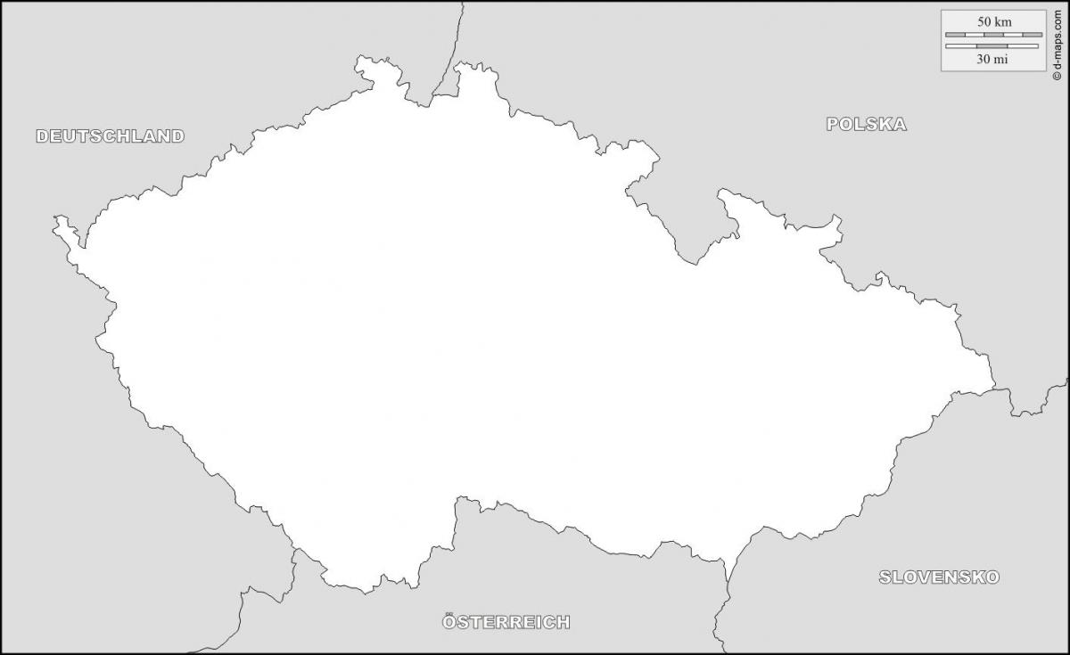 Czechia outline map