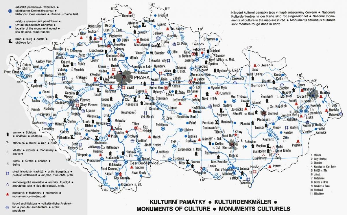 Czechia monuments map