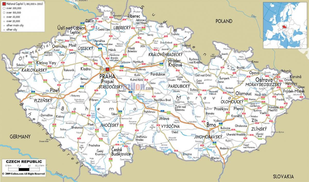 Czechia roads map
