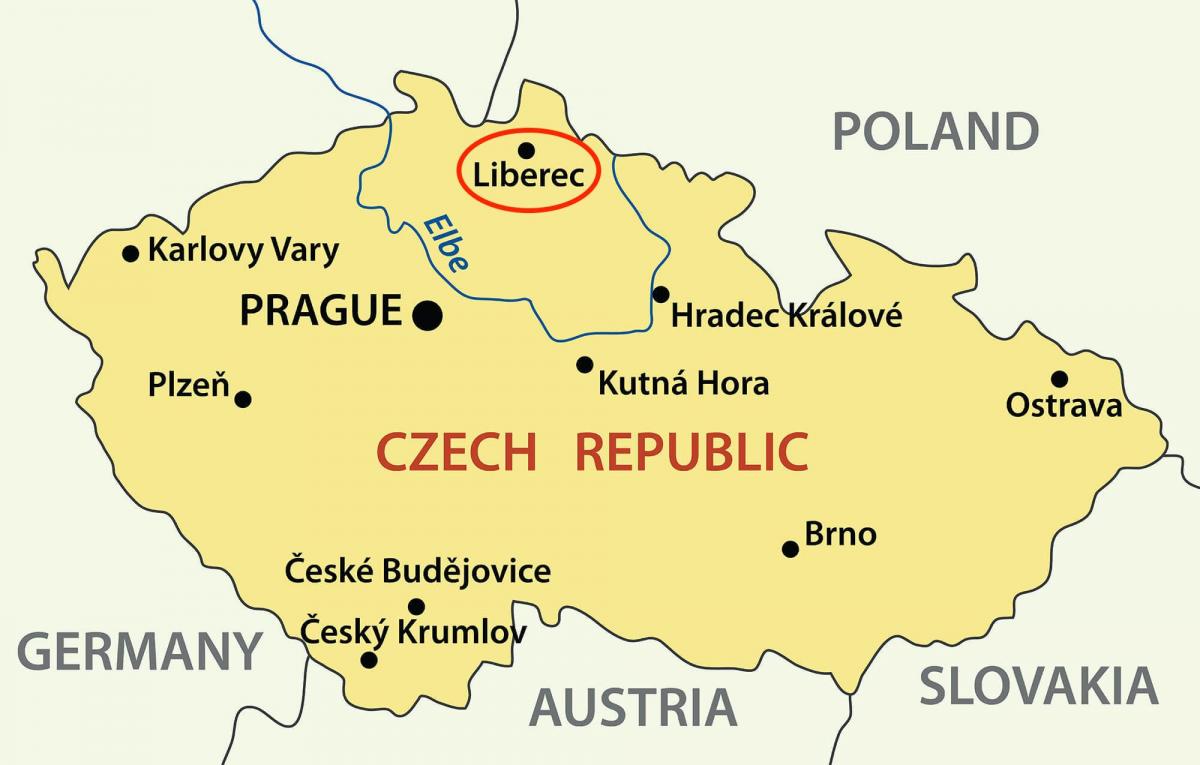 map of Liberec Czech republic