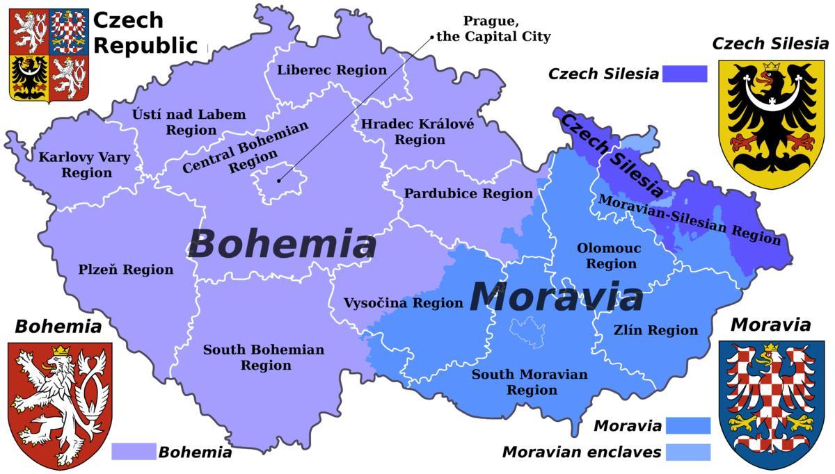 map of Moravia Czech republic