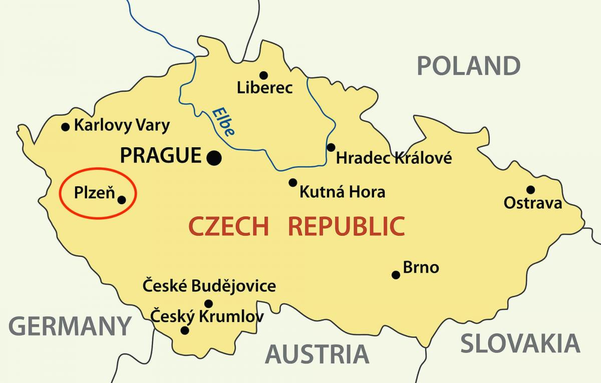 Plzen Czech republic map