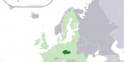 Map of Europe showing Czech republic
