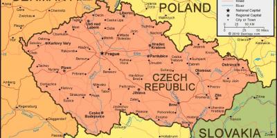 Map of Czech republic and surrounding countries