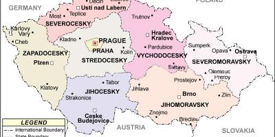 Czech republic states map - Czechia states map (Eastern Europe - Europe)