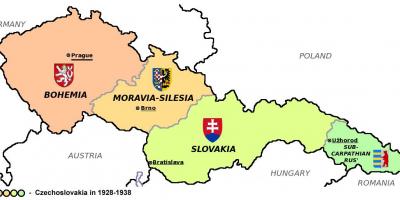 Map of Czechoslovakia 1938