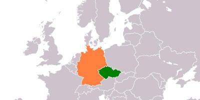 Map of Czech republic and Germany